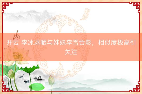 開云 李冰冰曬與妹妹李雪合影，相似度極高引關注