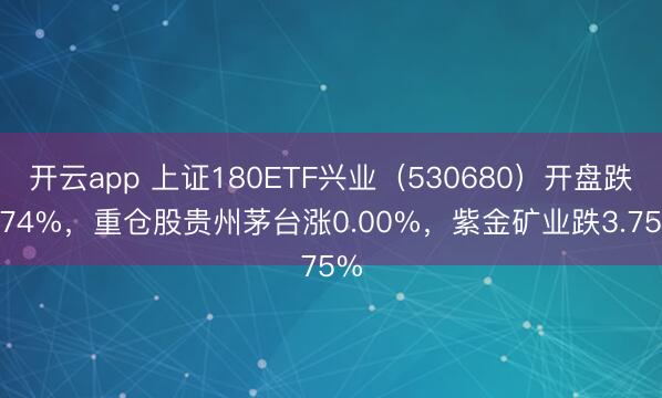 開云app 上證180ETF興業（530680）開盤跌0.74%，重倉股貴州茅臺漲0.00%，紫金礦業跌3.75%